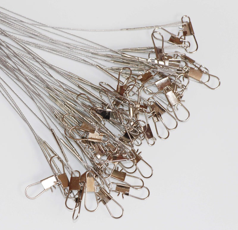 Laxygo 60pcs Fishing Wire Leaders Nylon-Coated Fishing Line Wire Leaders with Swivels and Snaps 6inch, 9inch, 12inch - Image 2